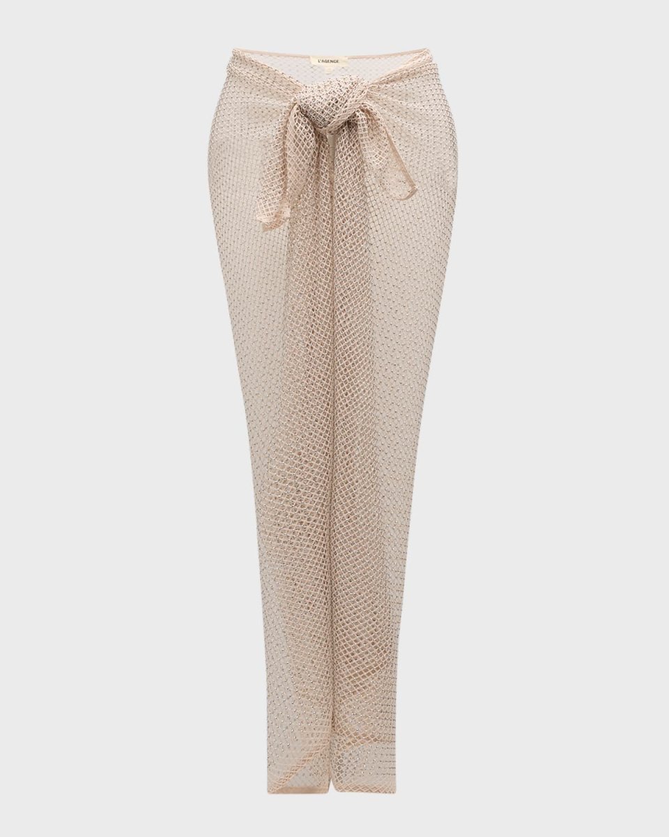 Maribel Rhinestone Mesh Pareo Coverup